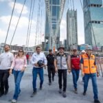 Supervisan construcción de puentes sobre el Río